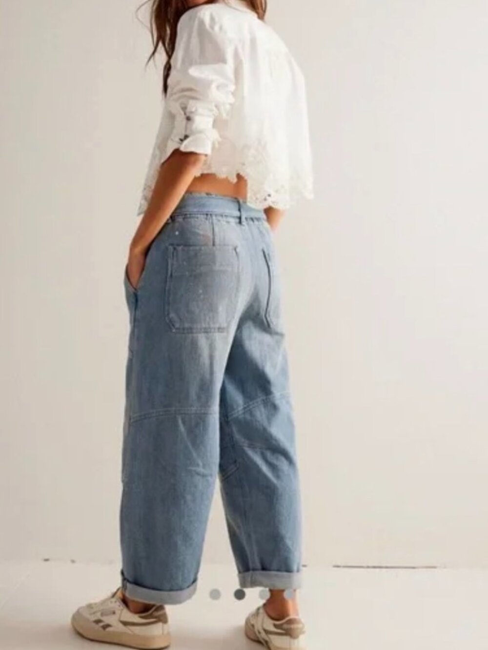 NWT Free People We The Free Pavement Artist Slouchy Cropped Jeans Medium $158 - Picture 4 of 16